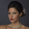 Antique Silver Pearl Coil Bridal Wedding Jewelry Set 724