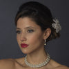 Antique Silver Pearl Coil Bridal Wedding Jewelry Set 724
