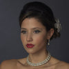 Antique Silver Pearl Coil Bridal Wedding Jewelry Set 724