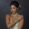 Antique Silver Pearl Coil Bridal Wedding Jewelry Set 724