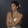 Antique Silver Pearl Coil Bridal Wedding Jewelry Set 724