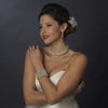 Antique Silver Pearl Coil Bridal Wedding Jewelry Set 724