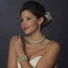 Antique Silver Pearl Coil Bridal Wedding Jewelry Set 724