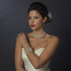 Antique Silver Pearl Coil Bridal Wedding Jewelry Set 724