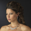 Charming Silver Clear Crystal Flower Bridal Wedding Necklace & Earring Set 8472