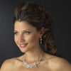 Charming Silver Clear Crystal Flower Bridal Wedding Necklace & Earring Set 8472