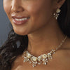 Bridal Wedding Necklace Earring Set NE 7305 Gold