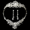 Silver Swarovski Crystal Jewerly & Bridal Wedding Tiara Set 7324