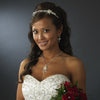 Floral Pearl Rhinestone Side Ornament Accented Bridal Wedding Headband - HP 13206
