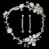 Swarovski Crystal Silver Bridal Wedding Jewelry 7802 & Bridal Wedding Headband Bridal Wedding Hair Comb 8148