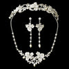 Freshwater Pearl & Crystal Silver Bridal Wedding Jewelry Set & Headband Set 7803