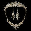 Gold Swarovski Crystal Bridal Wedding Jewelry Set & Tiara Set 7821