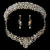Gold Freshwater Pearl Jewelry 7825 & Bridal Wedding Headband 5508 Set