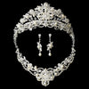 Silver Freshwater Pearl Jewelry & Bridal Wedding Tiara Set 7825