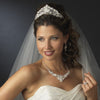 Silver Freshwater Pearl Jewelry & Bridal Wedding Tiara Set 7825