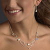 Silver Plated Teardrop Crystal Wedding Jewelry Set