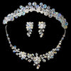 AB Aurora Borealis Swarovski Crystal Bridal Wedding Jewelry 8002 & Bridal Wedding Headband 8143 Set