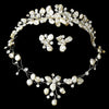 Freshwater Keshi Pearl & Crystal Bridal Wedding Necklace Earring Jewelry & Tiara Set 8134