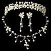 Freshwater Pearl & Crystal Bridal Wedding Jewelry Set & Headband Set 8139