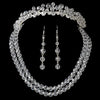 Glistening Two Row Swarovski Bridal Wedding Jewelry Set & Headband Set 8143