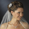 Silver Clear Rhinestone Floral Vine Necklace & Chandelier Earrings Bridal Wedding Jewelry Set 8215