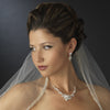 Silver Clear Austrian Crystal & Rhinestone Bridal Wedding Jewelry Set 8217