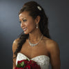 Beautiful Gold Clear Crystal & Ivory Pearl Bridal Wedding Hair Comb 8154