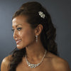 Beautiful Silver Clear Crystal & Ivory Pearl Bridal Wedding Hair Comb 8154