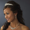 Gold Ivory Pearl Bridal Wedding Jewelry Set & Tiara Set 8234