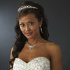 Gold Swarovski Bridal Wedding Necklace Earring Bridal Wedding Jewelry Set NE 8237
