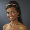 Gold Clear Round Rhinestone Bridal Wedding Jewelry Set 8265