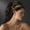 Gold Clear Round Rhinestone Bridal Wedding Jewelry Set 8265
