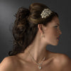 Gold Clear Round Rhinestone Bridal Wedding Jewelry Set 8265