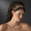 Gold Clear Round Rhinestone Bridal Wedding Jewelry Set 8265