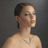 Light Gold Swarovski Bridal Wedding Necklace Earring Set NE 8308 & Bridal Wedding Headband 8273