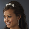 * Charming Floral Silver Clear Swarovski Crystal & Rhinestone Bridal Wedding Hair Comb 8257