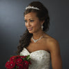 Silver Crystal Bridal Wedding Necklace Earring Set NE 8310