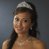 * Floral Silver Clear Swarovski Crystal Bridal Wedding Tiara Bridal Wedding Hair Comb 8252