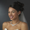Silver Crystal Bridal Wedding Jewelry Set NE 8313