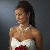 Silver Pearl and Swarovski Bridal Wedding Jewelry Set NE 8316
