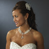 Silver Pearl and Swarovski Bridal Wedding Jewelry Set NE 8316