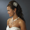 Silver Pearl and Swarovski Bridal Wedding Jewelry Set NE 8316