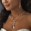 Silver Swarovski Crystal Bridal Wedding Jewelry Set NE 8317