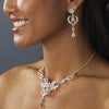 Beautiful Silver Crystal Bridal Wedding Jewelry Set NE 8322