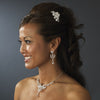 Beautiful Silver Crystal Bridal Wedding Jewelry Set NE 8322