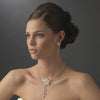Bridal Wedding Necklace Earring Set 8395 Silver Ivory