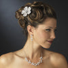 Gorgeous Light Gold Flower Bridal Wedding Hair Comb w/ Clear Rhinestones & Swarovski Crystals 9995
