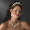 Charming Silver Clear Crystal & Freshwater Pearl Headpiece 9783