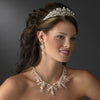 Charming Silver Clear Crystal & Freshwater Pearl Headpiece 9783