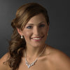 Silver AB Bridal Wedding Necklace Earring Set 8477
